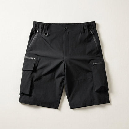 Breakwater Cargo Shorts in Quick-Dry Fabric with Elastic Waist and Zippered Hand Pockets - The Southern AtelierSKU_1791064301099_953