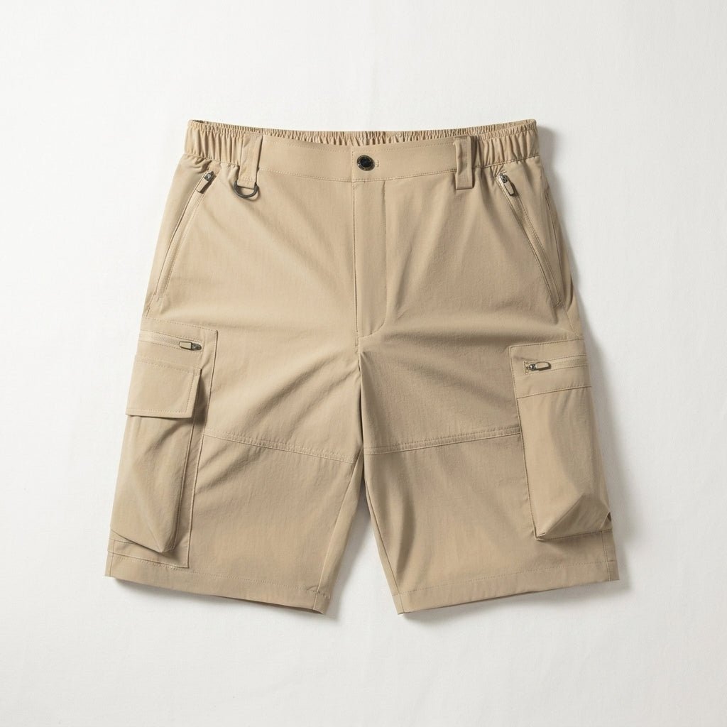 Breakwater Cargo Shorts in Quick-Dry Fabric with Elastic Waist and Zippered Hand Pockets - The Southern AtelierSKU_1791064301100_204