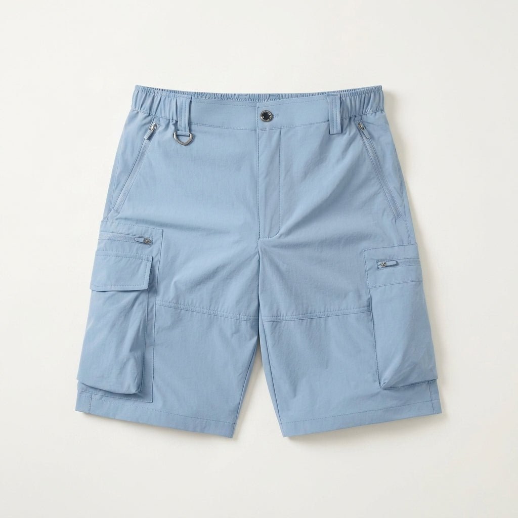 Breakwater Cargo Shorts in Quick-Dry Fabric with Elastic Waist and Zippered Hand Pockets - The Southern AtelierSKU_1791064301100_52