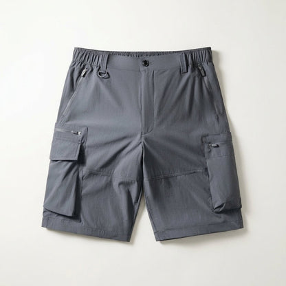Breakwater Cargo Shorts in Quick-Dry Fabric with Elastic Waist and Zippered Hand Pockets - The Southern AtelierSKU_1791064301100_97