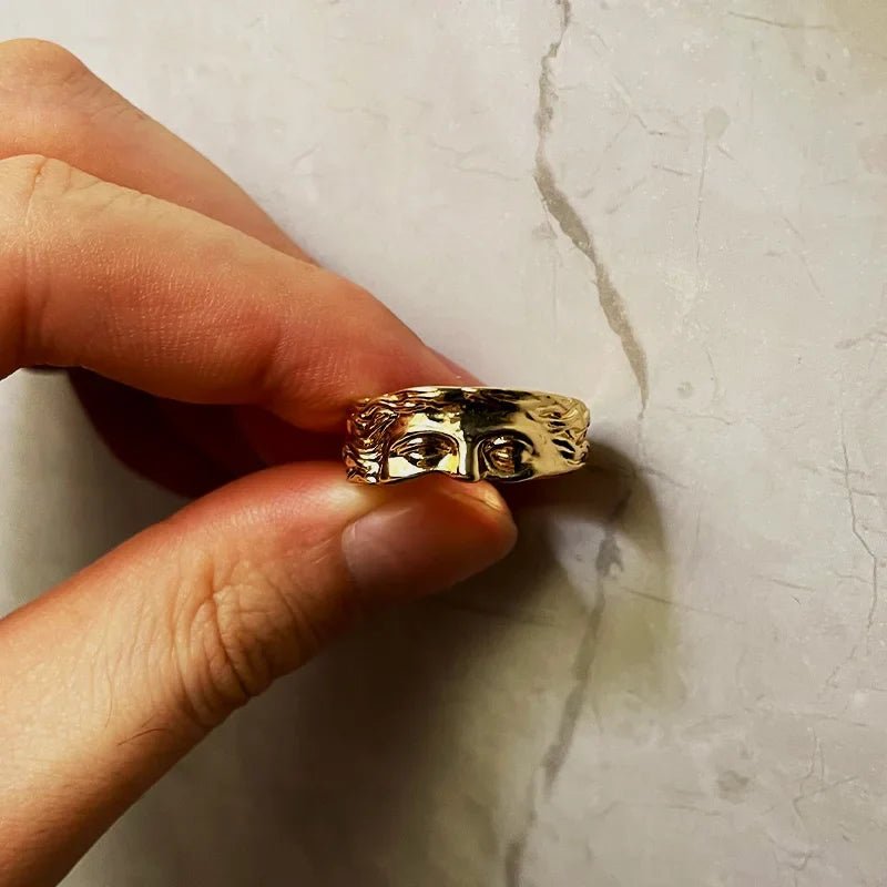 Calder Adjustable Ring in Hand-Carved Surgical-Grade Stainless Steel with Aged Finish - The Southern AtelierSKU_1791062540406_264
