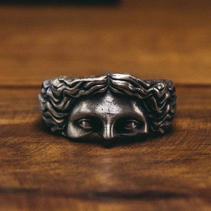 Calder Adjustable Ring in Hand-Carved Surgical-Grade Stainless Steel with Aged Finish - The Southern AtelierSKU_1791062540406_834