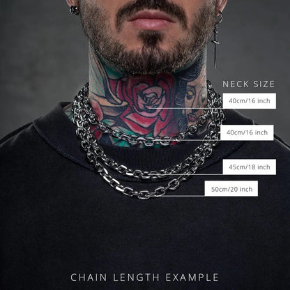 Calder Chain Necklace in Non-Tarnishing Stainless Steel with Heavyweight 8mm Beveled Links for Everyday Wear - The Southern AtelierSKU_1791064634922_742