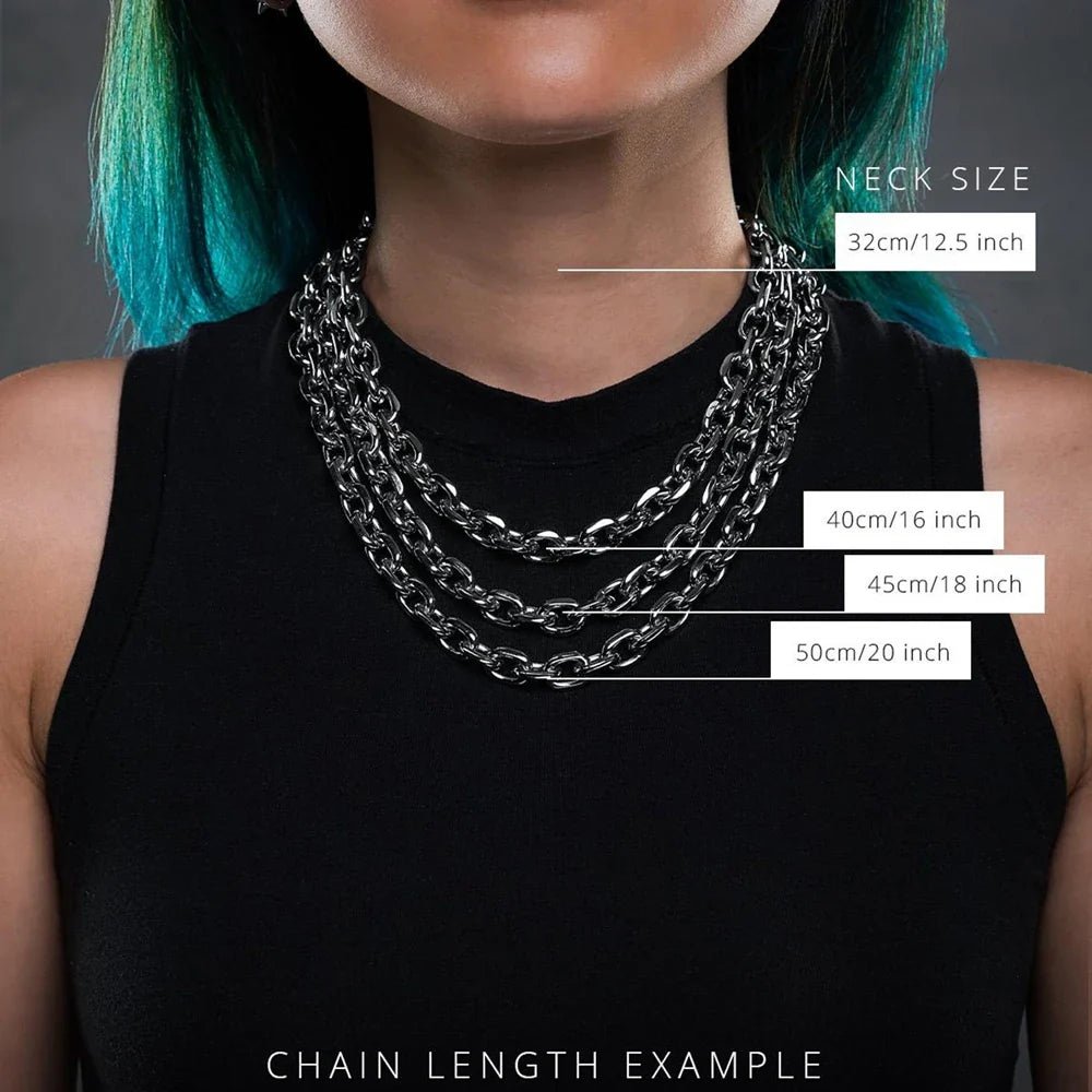 Calder Chain Necklace in Non-Tarnishing Stainless Steel with Heavyweight 8mm Beveled Links for Everyday Wear - The Southern AtelierSKU_1791064634922_742