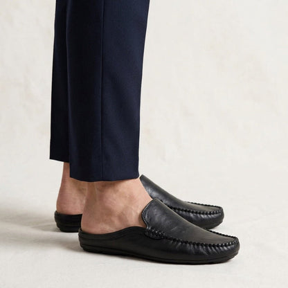 Calder Grained Leather Mules with Hand-Stitched Moc Toe and Open Back for Warm-Weather Comfort - The Southern AtelierSKU_1791063722994_47