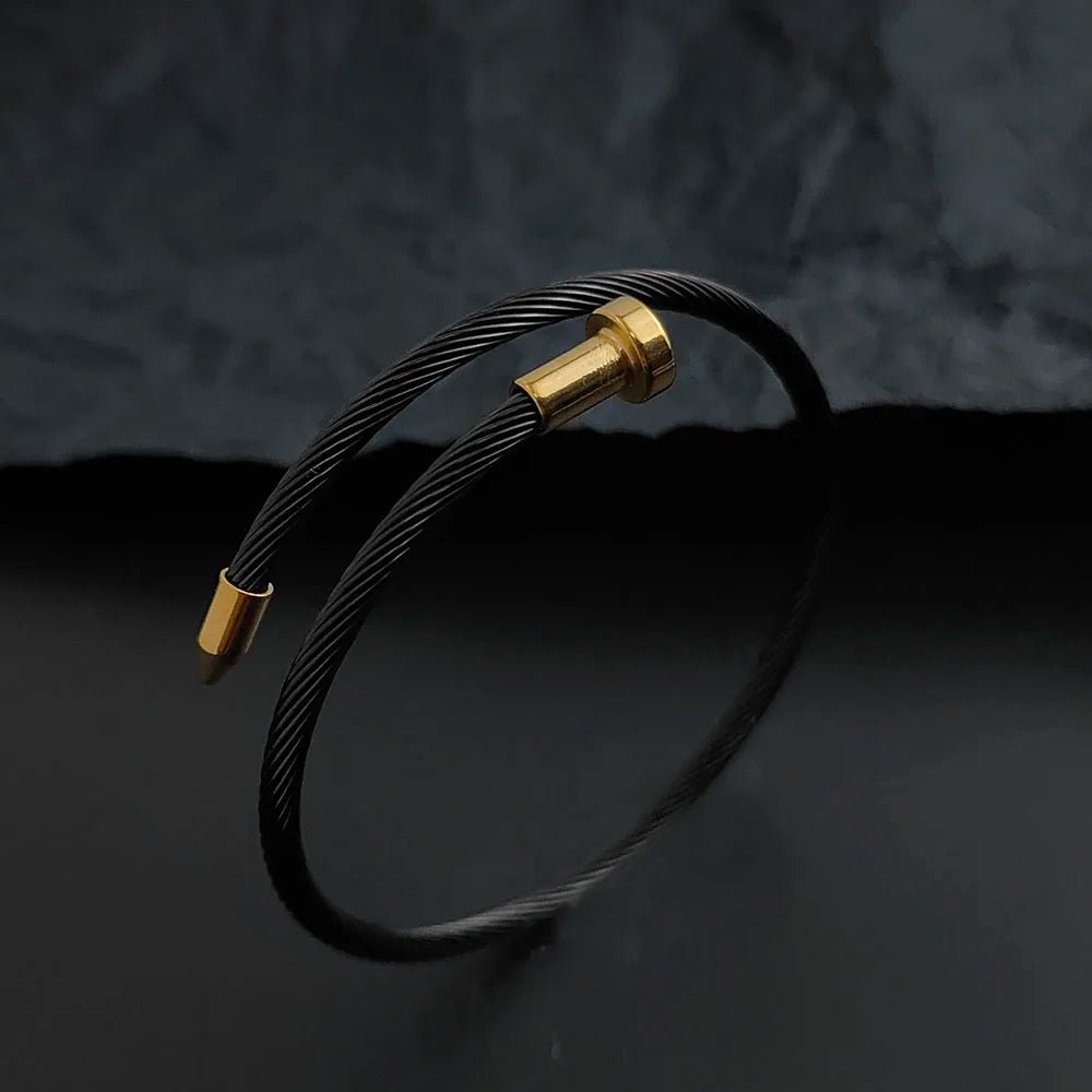 Calder Nail-Inspired Bracelet in Polished Stainless Steel with Adjustable, Non-Tarnish Finish - The Southern AtelierSKU_1791063860979_867
