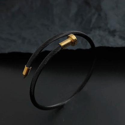 Calder Nail-Inspired Bracelet in Polished Stainless Steel with Adjustable, Non-Tarnish Finish - The Southern AtelierSKU_1791063860979_867