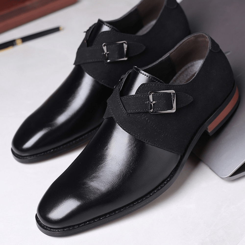 Calder Slip-On Leather Dress Shoes with Buckles for All-Day Comfort - The Southern AtelierSKU_1791062863733_502