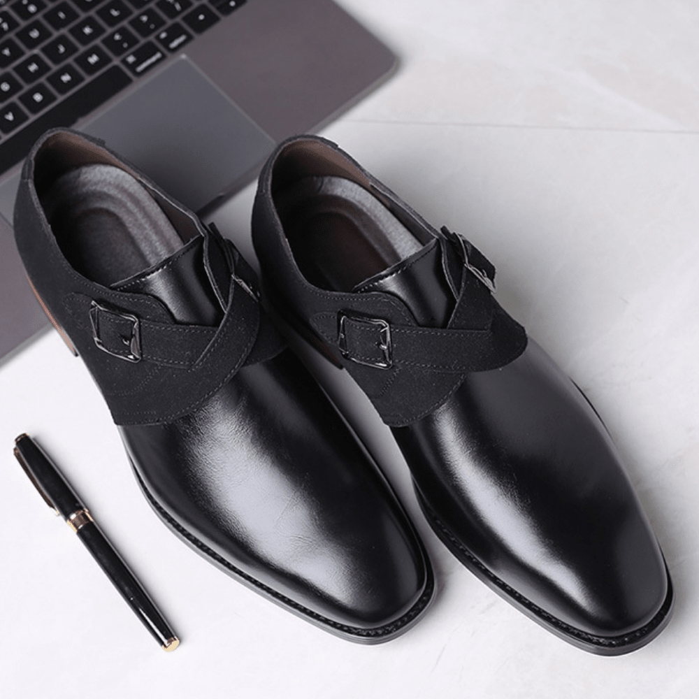 Calder Slip-On Leather Dress Shoes with Buckles for All-Day Comfort - The Southern AtelierSKU_1791062863733_502