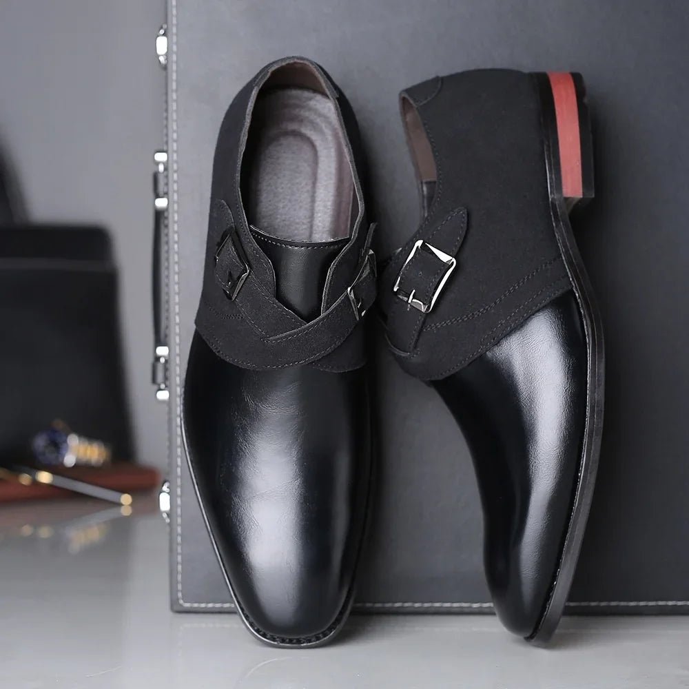 Calder Slip-On Leather Dress Shoes with Buckles for All-Day Comfort - The Southern AtelierSKU_1791062863733_502