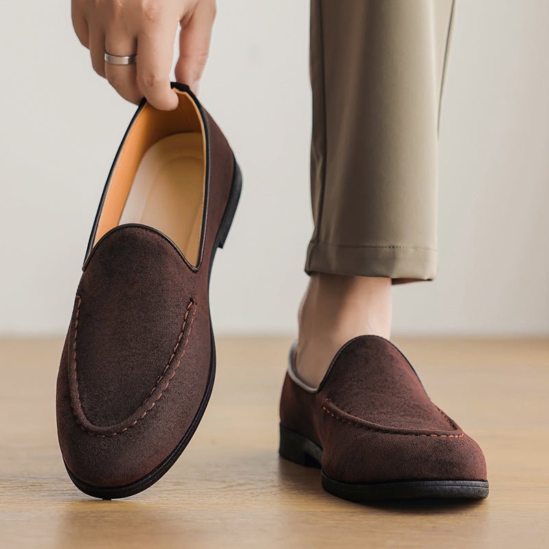 Calder Suede Loafers with Hand-Stitched Details and Cushioned Insole for All-Day Comfort - The Southern AtelierSKU_1791062561465_832