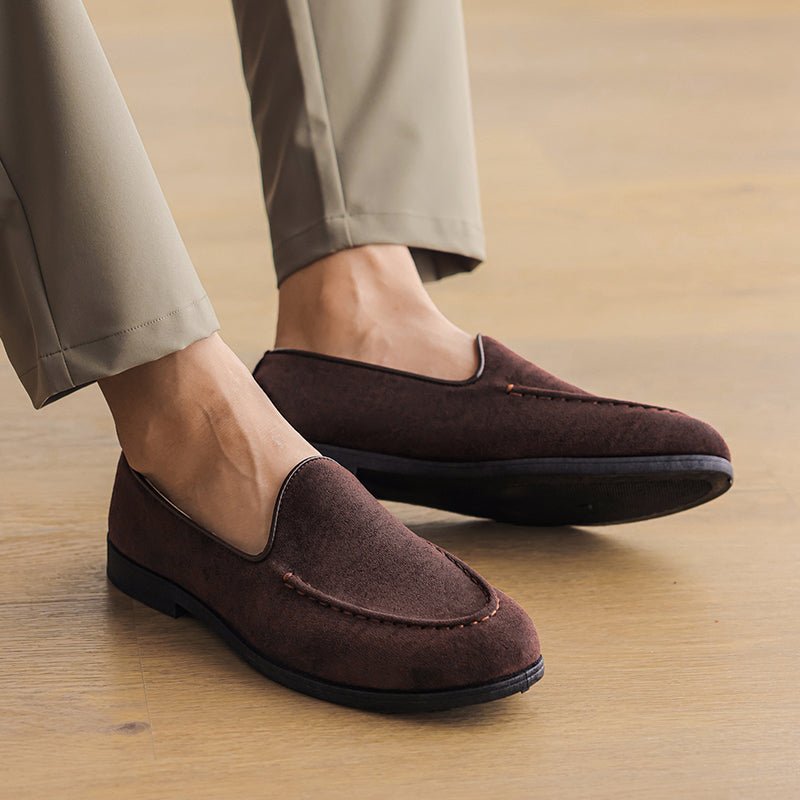 Calder Suede Loafers with Hand-Stitched Details and Cushioned Insole for All-Day Comfort - The Southern AtelierSKU_1791062561465_832
