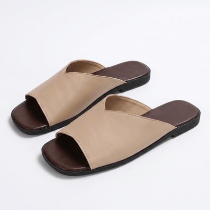 Calla Vegan Leather Open-Toe Flats with Cushioned Footbed for All-Day Wear - The Southern AtelierSKU_1791062388801_515