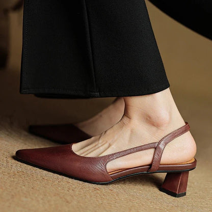 Elara Slip-On Pointed-Toe Genuine Leather Heels with Cushioned Footbed and 1.5-Inch Heel - The Southern AtelierSKU_1791063489252_419