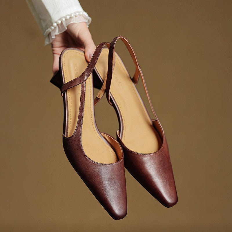 Elara Slip-On Pointed-Toe Genuine Leather Heels with Cushioned Footbed and 1.5-Inch Heel - The Southern AtelierSKU_1791063489252_419