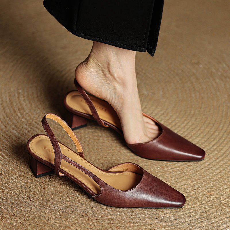 Elara Slip-On Pointed-Toe Genuine Leather Heels with Cushioned Footbed and 1.5-Inch Heel - The Southern AtelierSKU_1791063489252_419