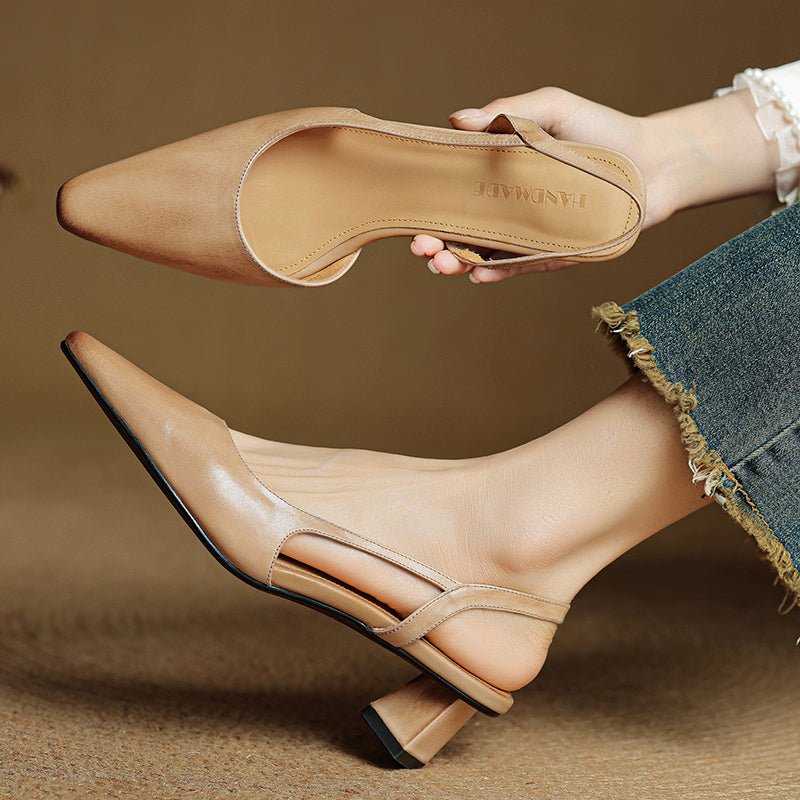 Elara Slip-On Pointed-Toe Genuine Leather Heels with Cushioned Footbed and 1.5-Inch Heel - The Southern AtelierSKU_1791063489252_897