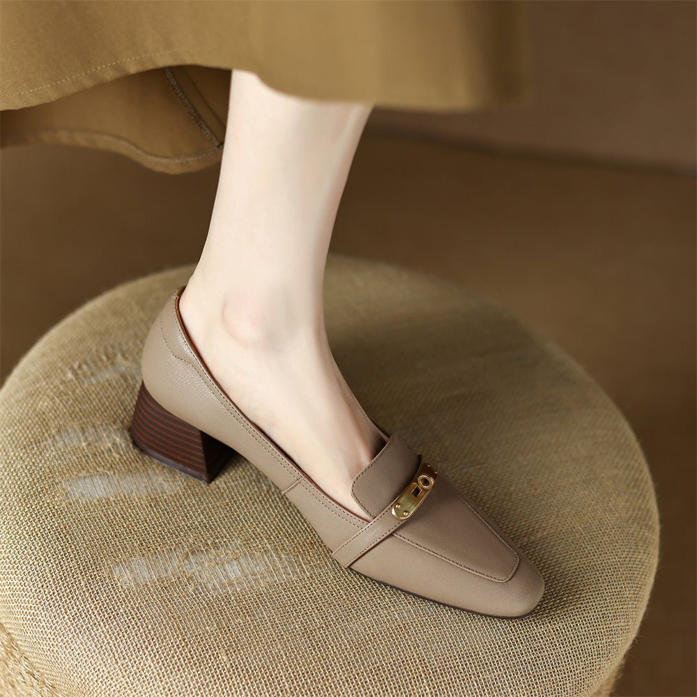 Elara Square-Toe Pumps in Full-Grain Leather with Cushioned Insole and 1-Inch Block Heel for All-Day Comfort - The Southern AtelierSKU_1791062959675_330
