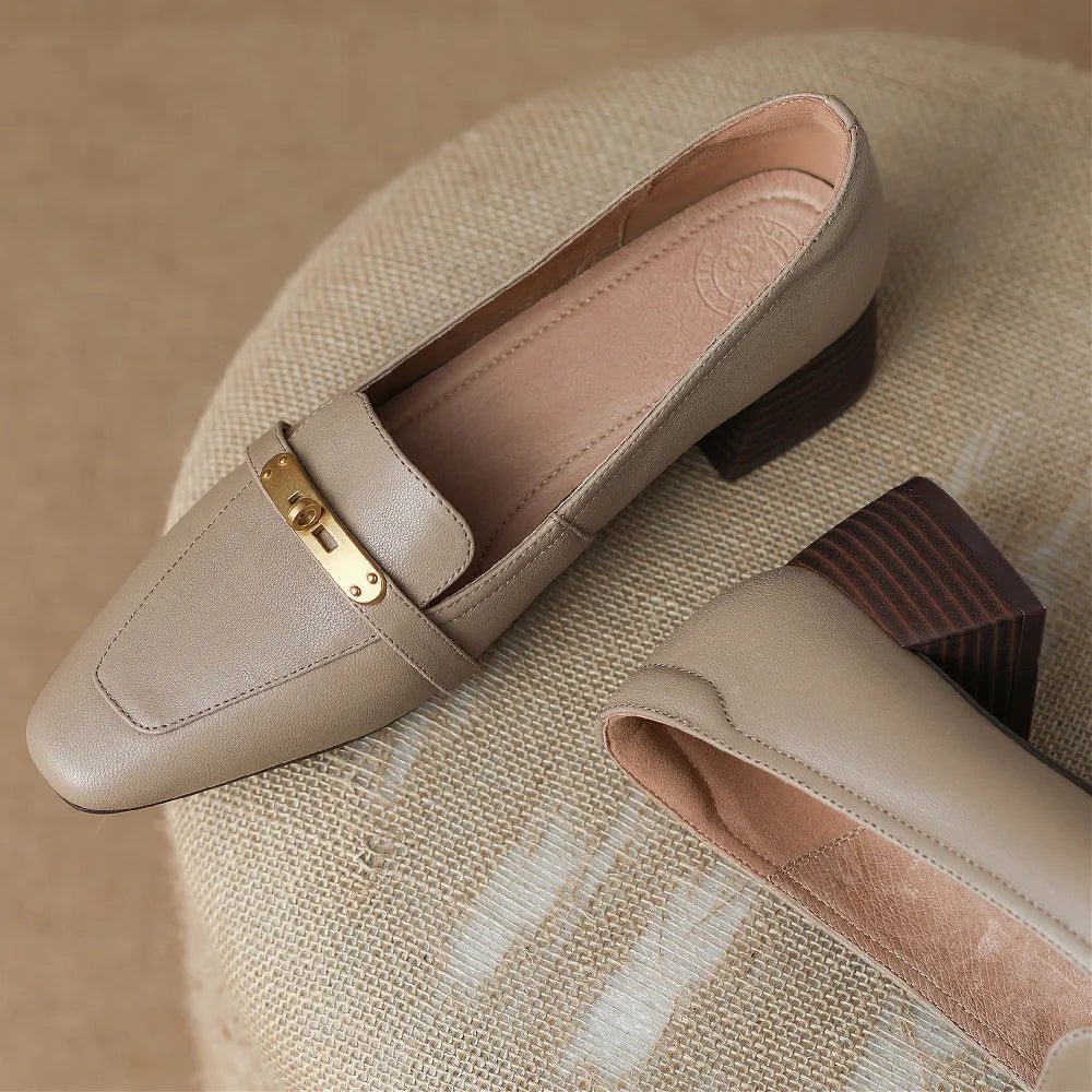 Elara Square-Toe Pumps in Full-Grain Leather with Cushioned Insole and 1-Inch Block Heel for All-Day Comfort - The Southern AtelierSKU_1791062959675_330