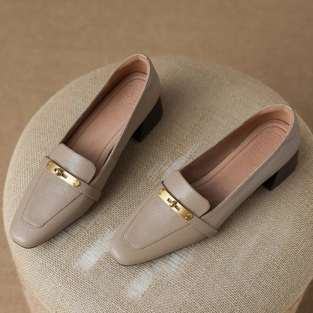Elara Square-Toe Pumps in Full-Grain Leather with Cushioned Insole and 1-Inch Block Heel for All-Day Comfort - The Southern AtelierSKU_1791062959675_330