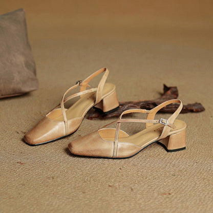 Elowen Closed-Toe Genuine Leather Block Heel Pumps with Adjustable Buckle Strap and Non-Slip Soles - The Southern AtelierSKU_1791063696895_26