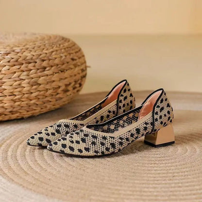 Elowen Cotton Knit Block Heels for Breathable Comfort with Cushioned Support and Non-Slip Sole - The Southern AtelierSKU_1791062741455_339