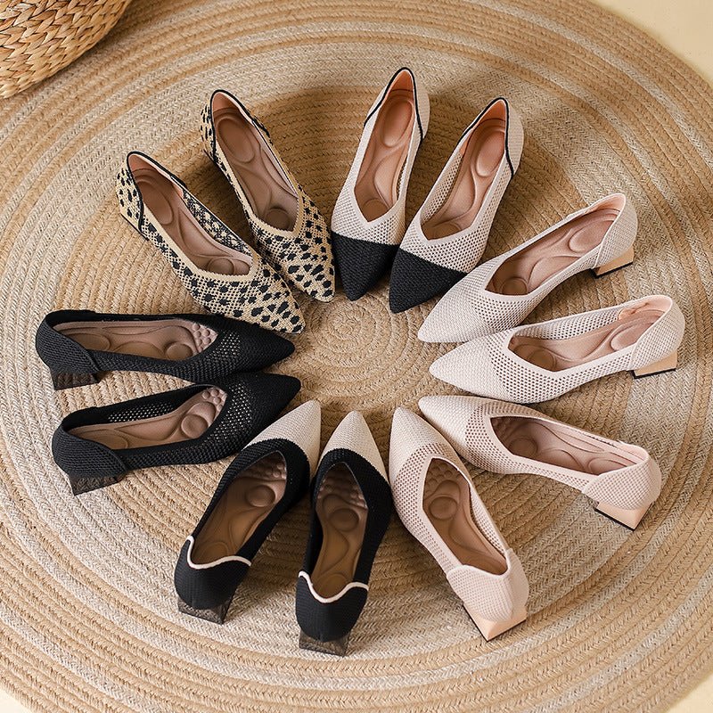 Elowen Cotton Knit Block Heels for Breathable Comfort with Cushioned Support and Non-Slip Sole - The Southern AtelierSKU_1791062741456_927