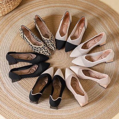Elowen Cotton Knit Block Heels for Breathable Comfort with Cushioned Support and Non-Slip Sole - The Southern AtelierSKU_1791062741456_927