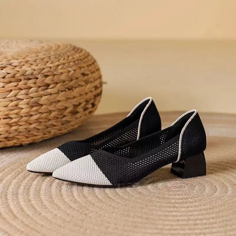 Elowen Cotton Knit Block Heels for Breathable Comfort with Cushioned Support and Non-Slip Sole - The Southern AtelierSKU_1791062741456_927