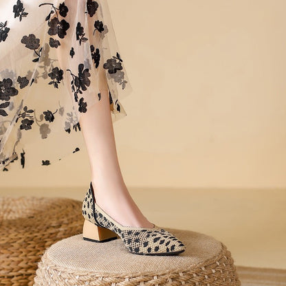 Elowen Cotton Knit Block Heels for Breathable Comfort with Cushioned Support and Non-Slip Sole - The Southern AtelierSKU_1791062741456_927