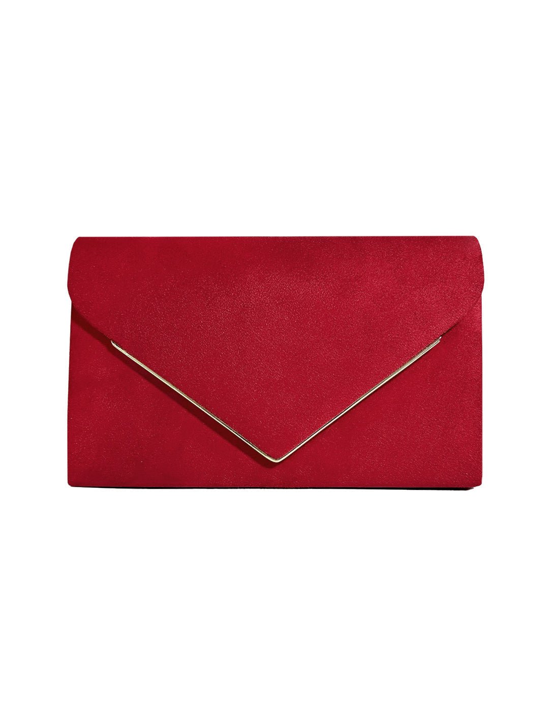 Envelope Clutch in Suede-Look Velvet with Magnetic Closure and Chain Handle for Evenings - The Southern AtelierSKU_1786565849677_429