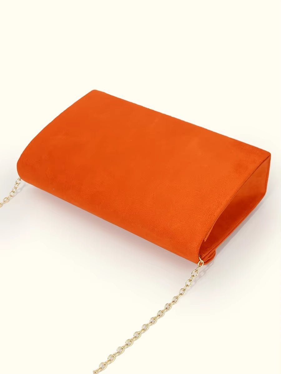 Envelope Clutch in Suede-Look Velvet with Magnetic Closure and Chain Handle for Evenings - The Southern AtelierSKU_1786565849677_429