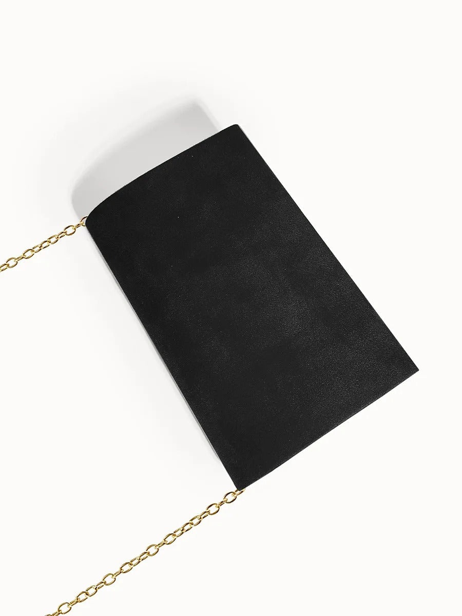 Envelope Clutch in Suede-Look Velvet with Magnetic Closure and Chain Handle for Evenings - The Southern AtelierSKU_1786565849677_429