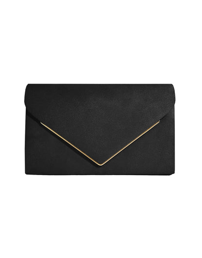 Envelope Clutch in Suede-Look Velvet with Magnetic Closure and Chain Handle for Evenings - The Southern AtelierSKU_1786565849677_525