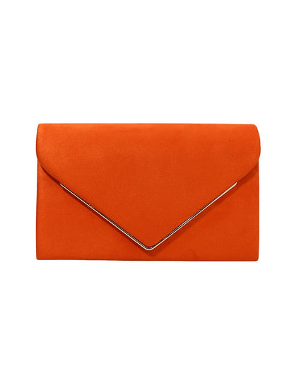 Envelope Clutch in Suede-Look Velvet with Magnetic Closure and Chain Handle for Evenings - The Southern AtelierSKU_1786565849677_728