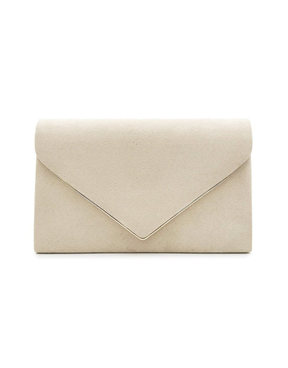 Envelope Clutch in Suede-Look Velvet with Magnetic Closure and Chain Handle for Evenings - The Southern AtelierSKU_1786565849677_906