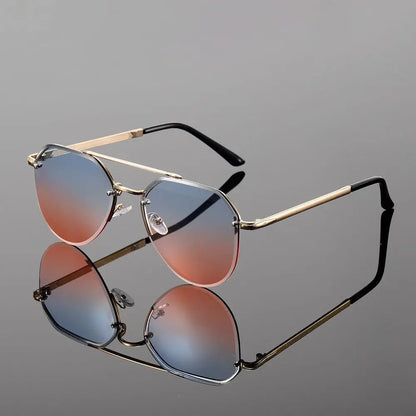 Keaton Aviator Sunglasses with Lightweight Alloy Frame and Scratch-Resistant Gradient Lenses for Full UV Protection - The Southern AtelierSKU_1791062620562_734