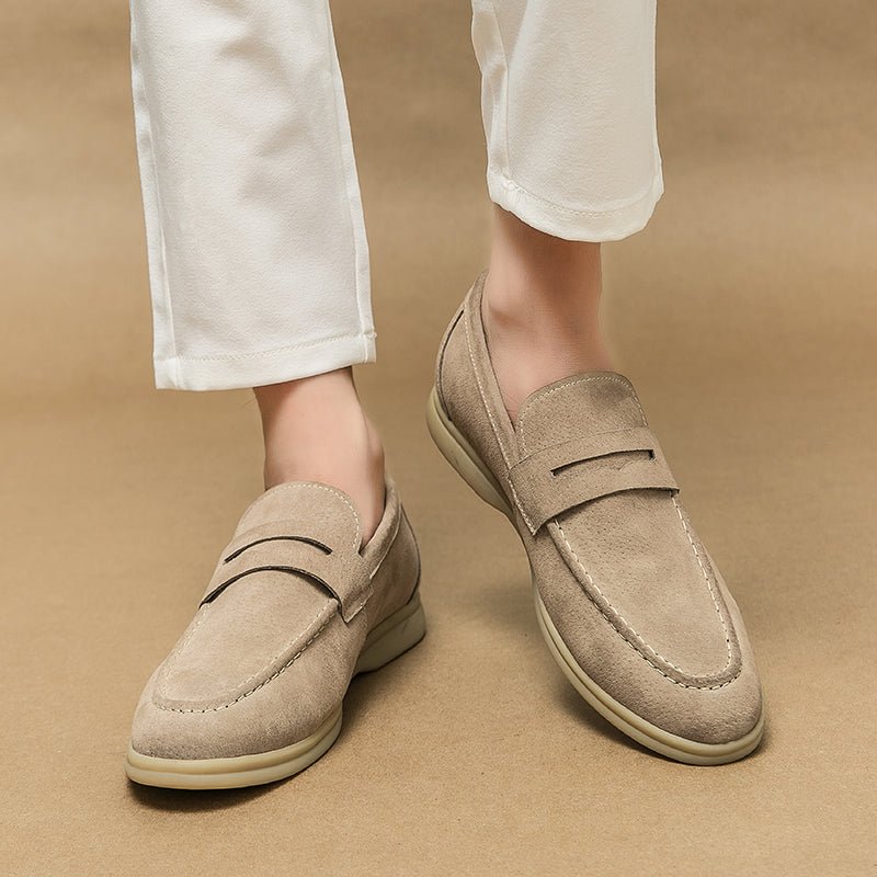 Keaton Loafers in Smooth Suede with Cushioned Insole and Non-Slip Rubber Outsole - The Southern AtelierSKU_1791063244025_267