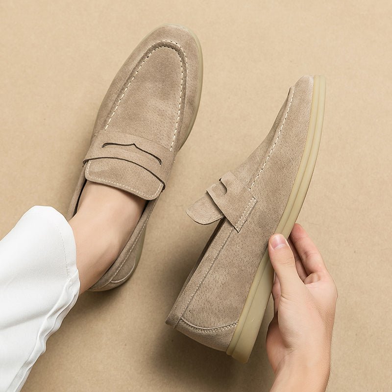 Keaton Loafers in Smooth Suede with Cushioned Insole and Non-Slip Rubber Outsole - The Southern AtelierSKU_1791063244025_267