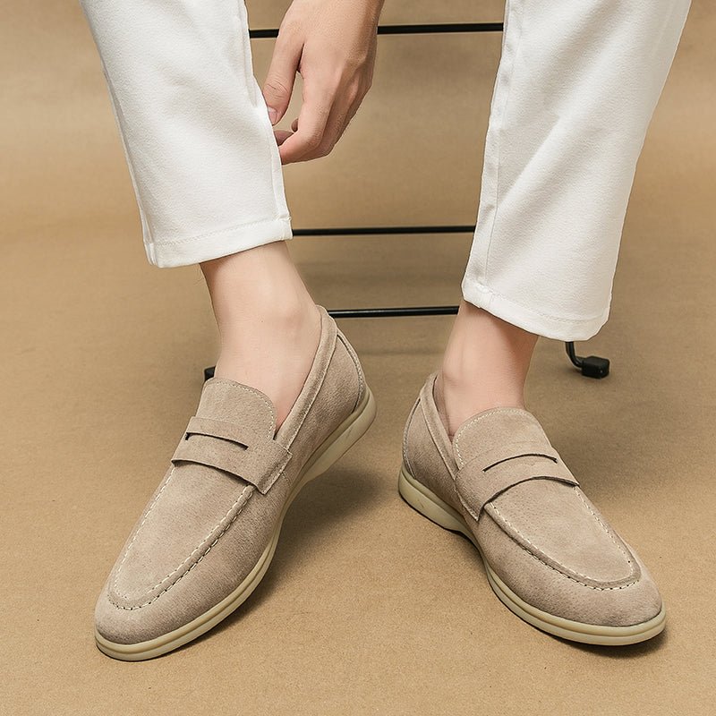 Keaton Loafers in Smooth Suede with Cushioned Insole and Non-Slip Rubber Outsole - The Southern AtelierSKU_1791063244025_267