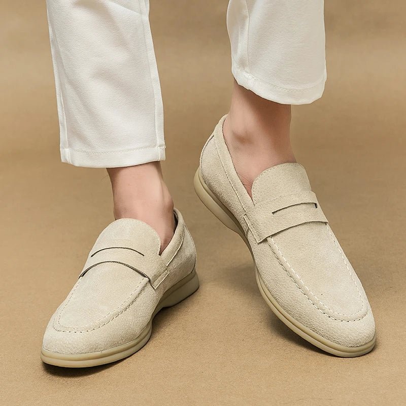 Keaton Loafers in Smooth Suede with Cushioned Insole and Non-Slip Rubber Outsole - The Southern AtelierSKU_1791063244025_277