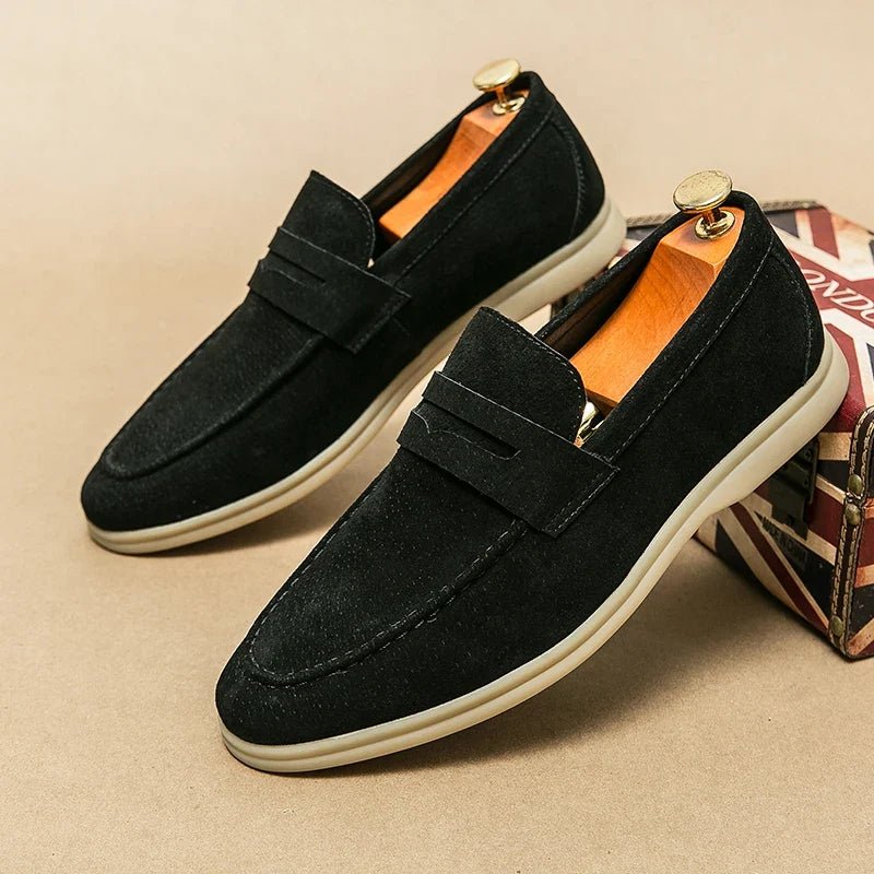Keaton Loafers in Smooth Suede with Cushioned Insole and Non-Slip Rubber Outsole - The Southern AtelierSKU_1791063244025_644