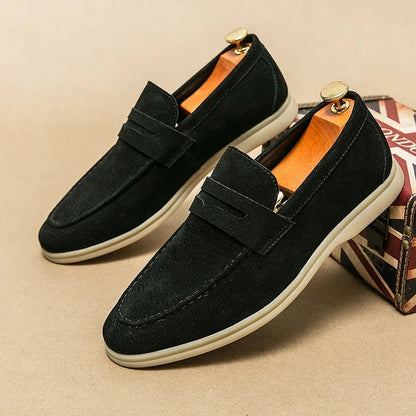 Keaton Loafers in Smooth Suede with Cushioned Insole and Non-Slip Rubber Outsole - The Southern AtelierSKU_1791063244025_644
