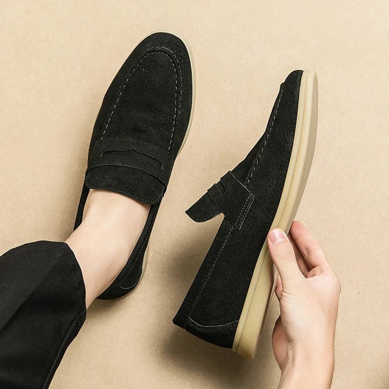 Keaton Loafers in Smooth Suede with Cushioned Insole and Non-Slip Rubber Outsole - The Southern AtelierSKU_1791063244025_644