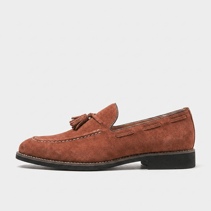 Kenton Suede Tassel Loafers with Hand-Stitched Moc Toe and Rubber Sole for All-Day Comfort - The Southern AtelierSKU_1791063072757_40