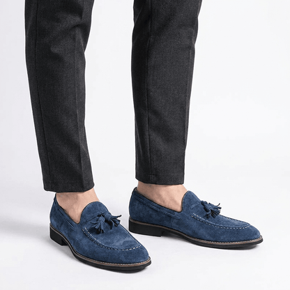 Kenton Suede Tassel Loafers with Hand-Stitched Moc Toe and Rubber Sole for All-Day Comfort - The Southern AtelierSKU_1791063072757_837