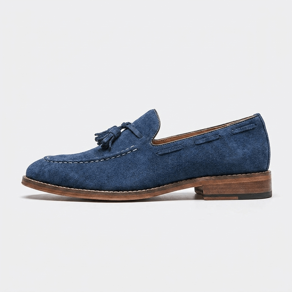 Kenton Suede Tassel Loafers with Hand-Stitched Moc Toe and Rubber Sole for All-Day Comfort - The Southern AtelierSKU_1791063072757_837
