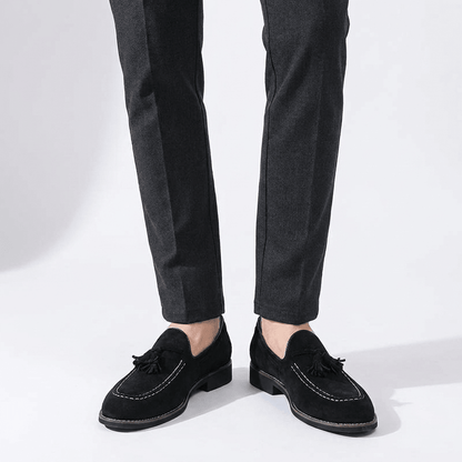 Kenton Suede Tassel Loafers with Hand-Stitched Moc Toe and Rubber Sole for All-Day Comfort - The Southern AtelierSKU_1791063072758_175