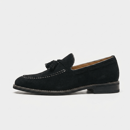 Kenton Suede Tassel Loafers with Hand-Stitched Moc Toe and Rubber Sole for All-Day Comfort - The Southern AtelierSKU_1791063072758_175