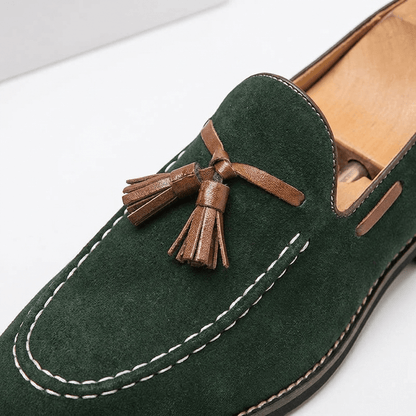 Kenton Suede Tassel Loafers with Hand-Stitched Moc Toe and Rubber Sole for All-Day Comfort - The Southern AtelierSKU_1791063072758_266